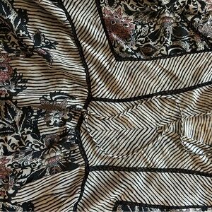 Lucky Brand Black and Cream Striped Tops